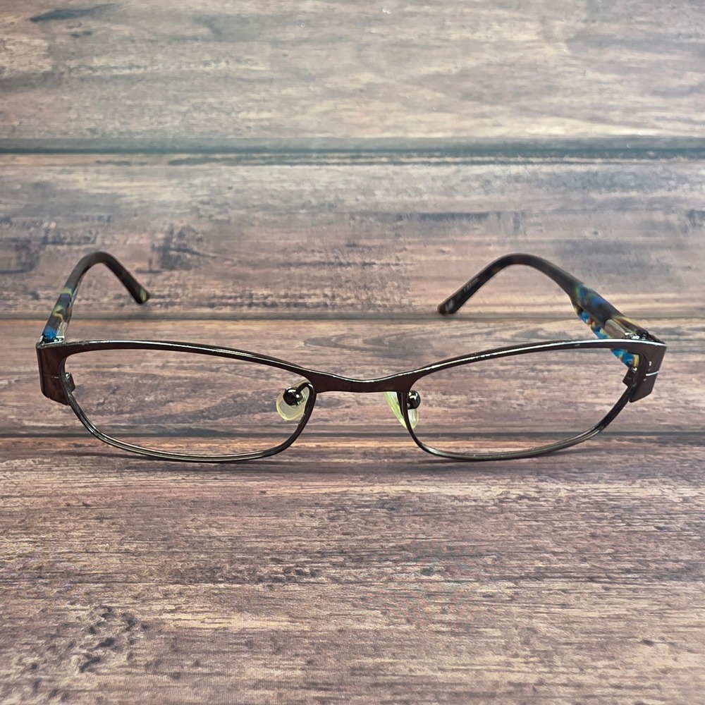 Liz Claiborne 135 LCRX3 Brown Metal Blue Tortoise Eyeglasses Frames 52-18-135